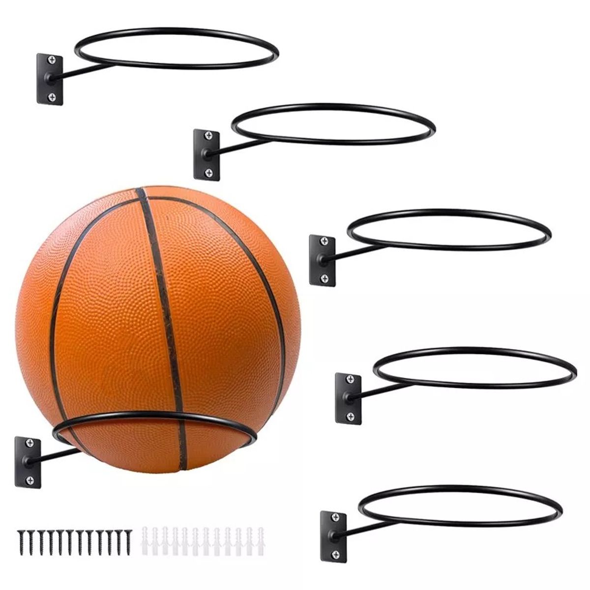 KUANGYE - Soporte De Almacenamiento De Pared Para Cesta, Paquete De 6