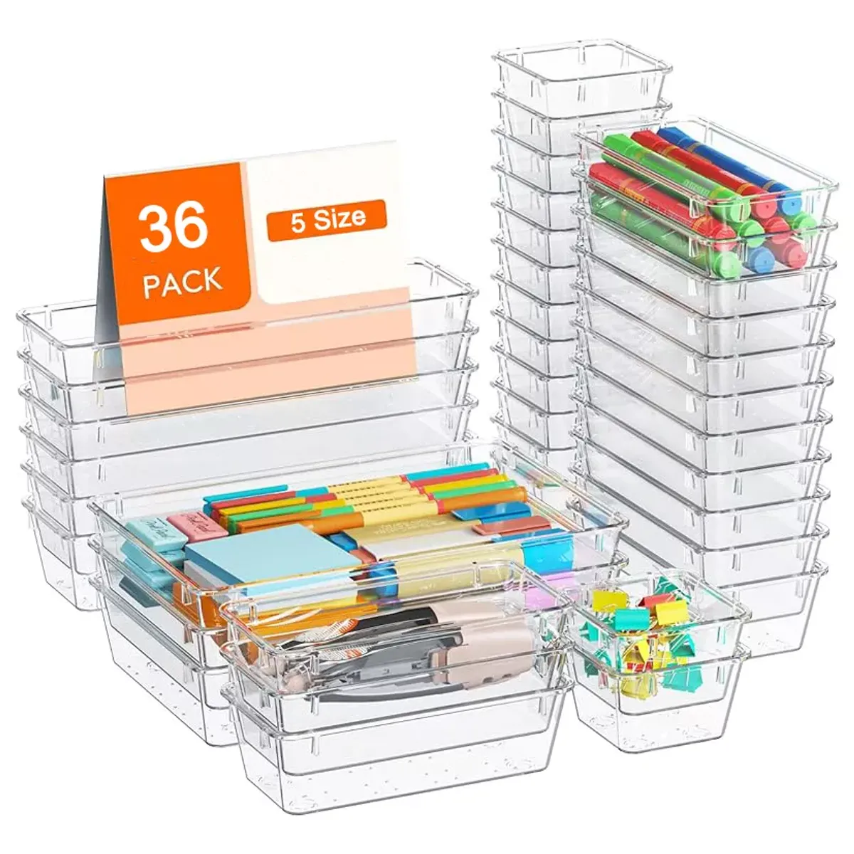 EVERSO - Set 36 Organizador Separador Cajones De Oficina Escritorio