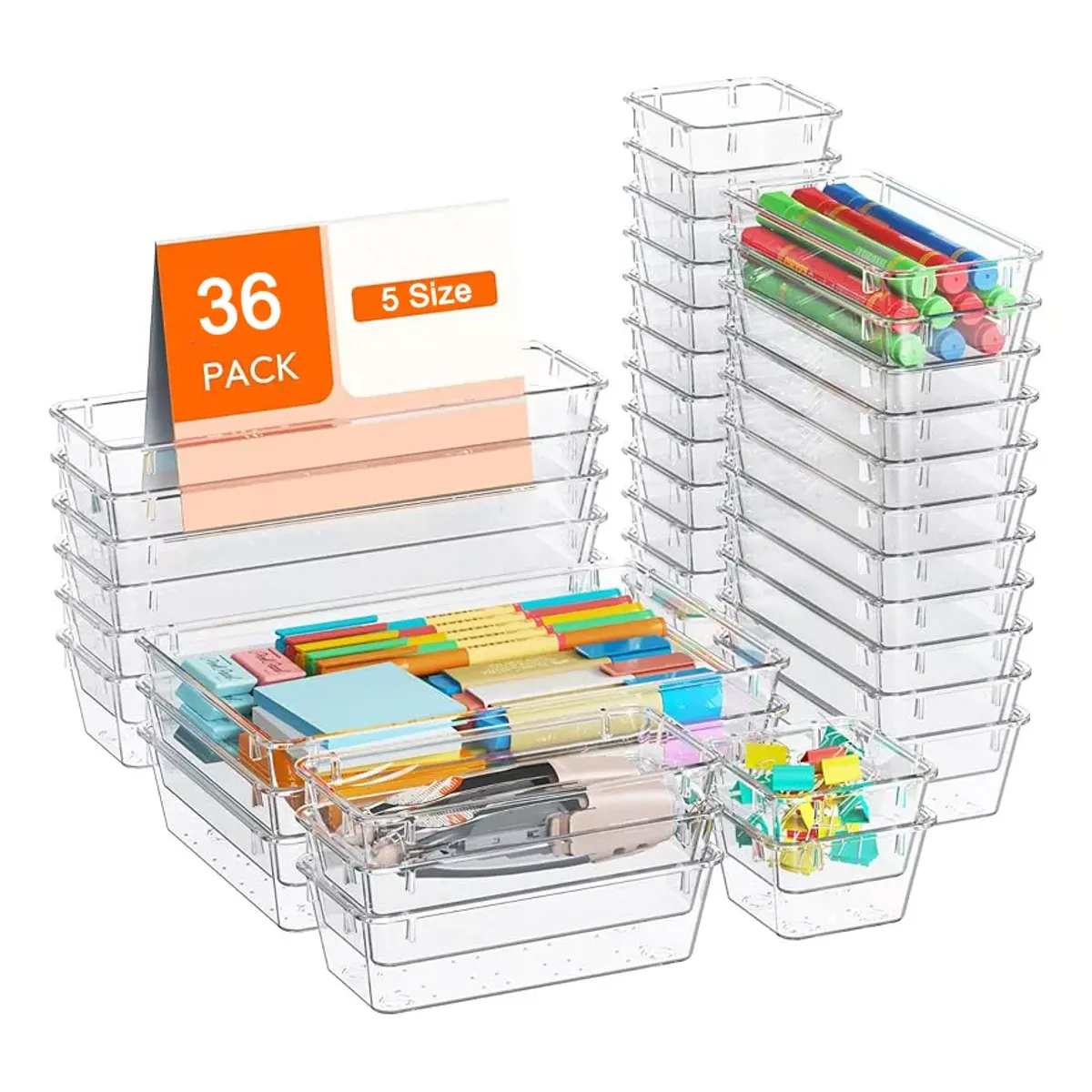 EVERSO - Set 36 Organizador Separador Cajones De Oficina Escritorio