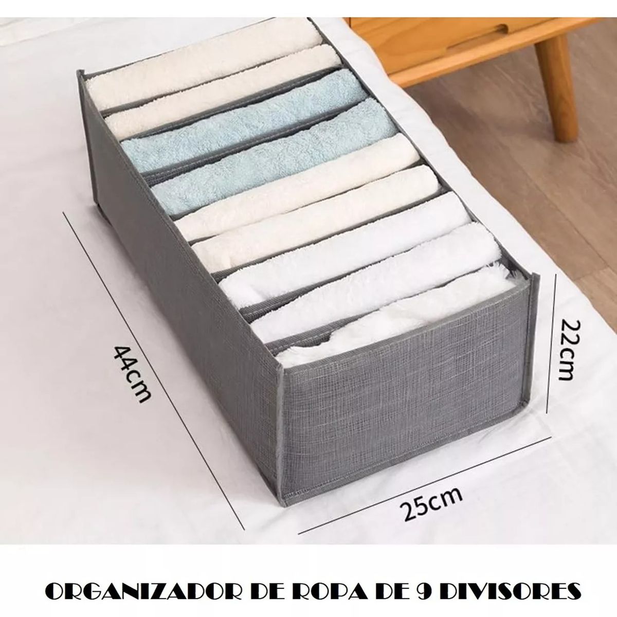 KUANGYE - Pack X3 Organizador De Ropa 9 Divisores Ropa Interior