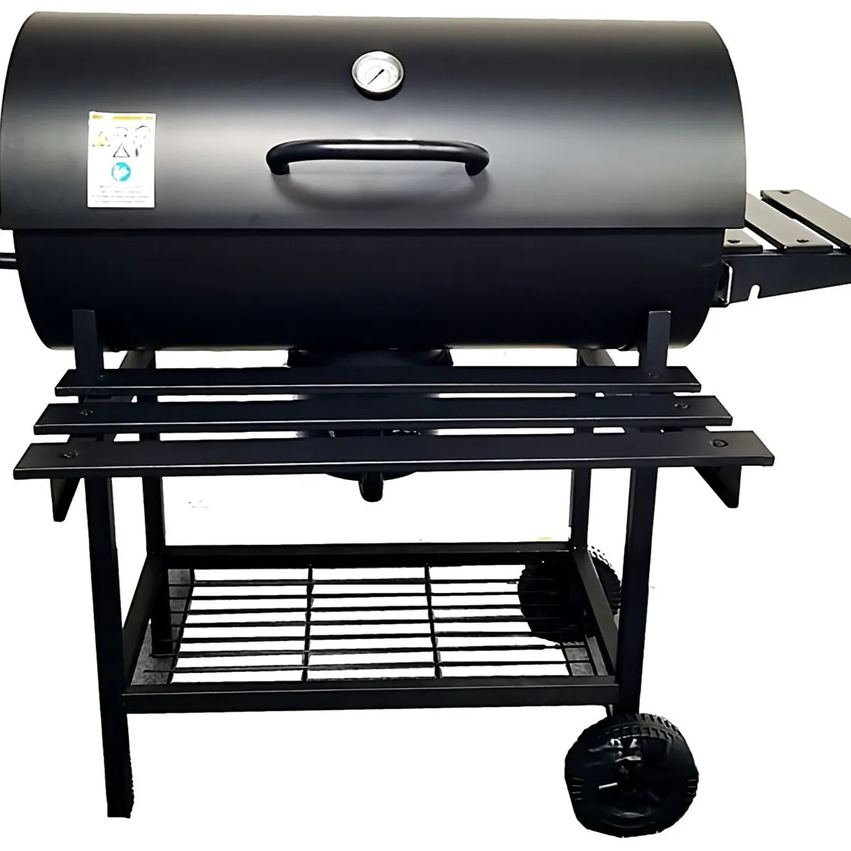 YOMYM - Parrilla a Carbón con Ruedas y 2 Bandejas laterales 106×86×119cm