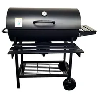 Parrilla a Carbón con Ruedas y 2 Bandejas laterales 106×86×119cm
