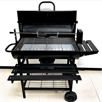 Imagen 2 del producto Parrilla a Carbón con Ruedas y 2 Bandejas laterales 106×86×119cm