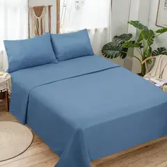 GENERICO - Juego de Sábanas 1.5 Plazas Color Azul