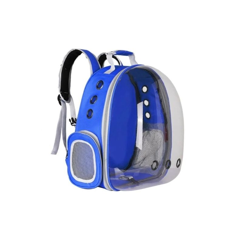 GENERICO - Mochila Bolso Transportes Transparente Mascotas  Color Azul