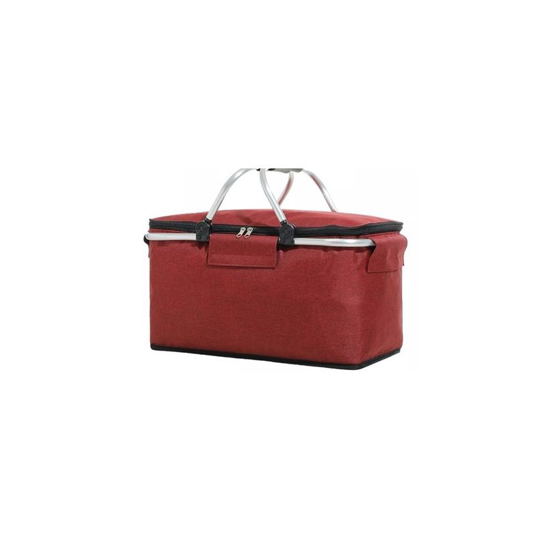 GENERICO - Bolso Canasta Cooler Térmico Plegable De 25l Burdeo