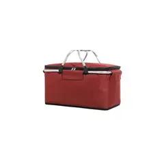 GENERICO - Bolso Canasta Cooler Térmico Plegable De 25l Burdeo