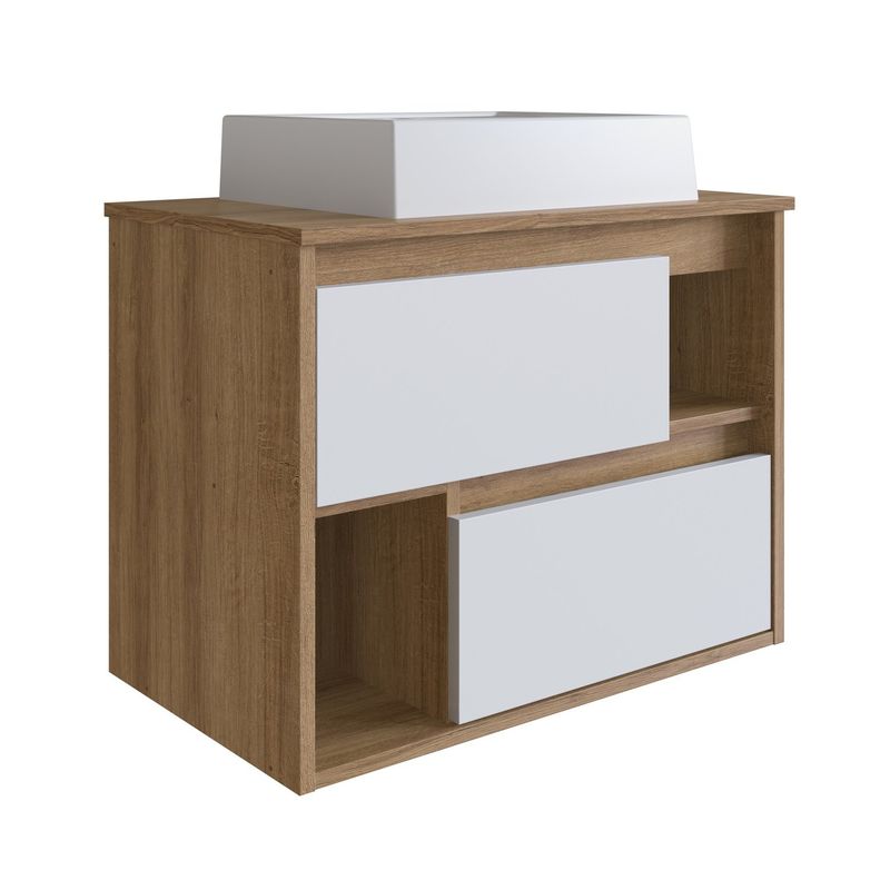 DF HOME - Vanitorio Mural Nova Blanco Castaño con Lavamanos LVP03077