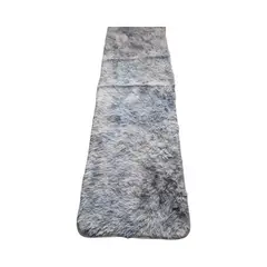 GENERICO - Alfombra Pasillera Peluda Gris Jaspeado Claro Tipo Shaggy 55cmX200cm