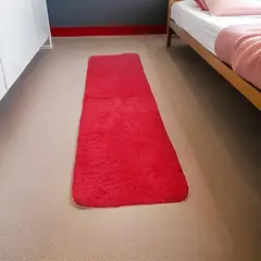 GENERICO - Alfombra Pasillera Peluda Rojo Tipo Shaggy 55cmX200cm