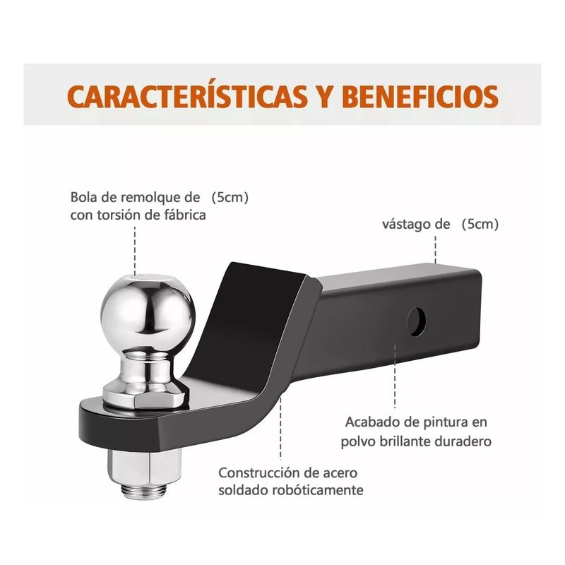 GENERICO - Kit Tirón De Arrastre Jalon De Remolque Universal Americano