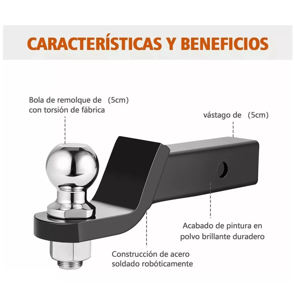 ATURE - Kit Tirón De Arrastre Jalon De Remolque Universal Americano