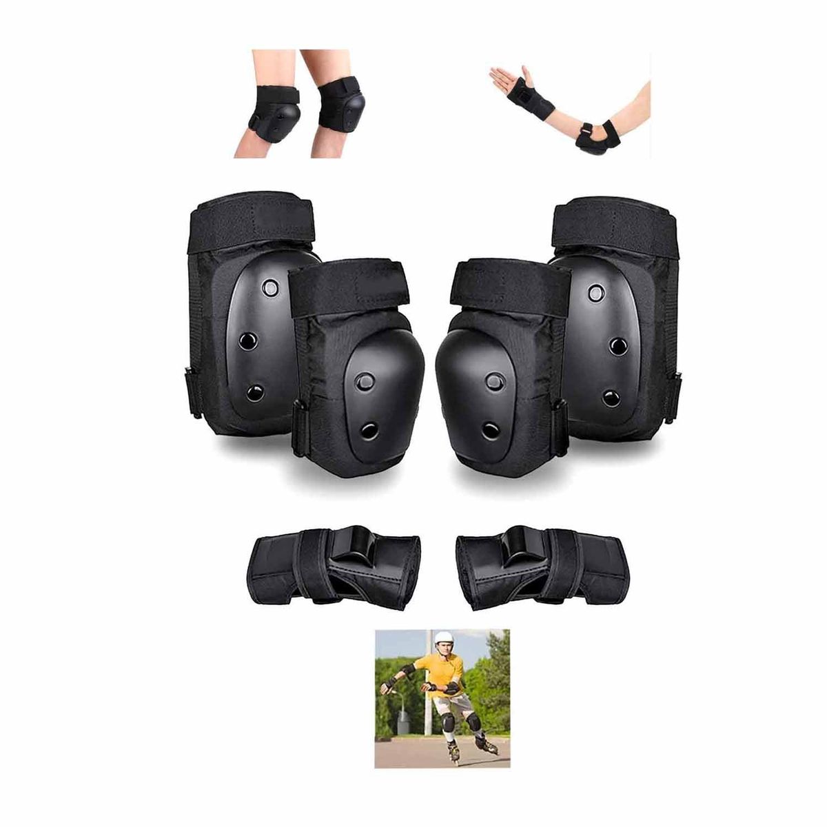 GENERICO - Set Protección Adulto Rodilleras Coderas Muñequeras Roller