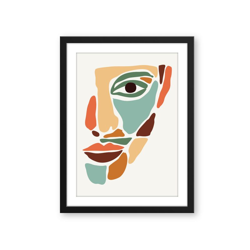 ALCUADRADO - Caudro Individual Abs Mujer Pintura Negro