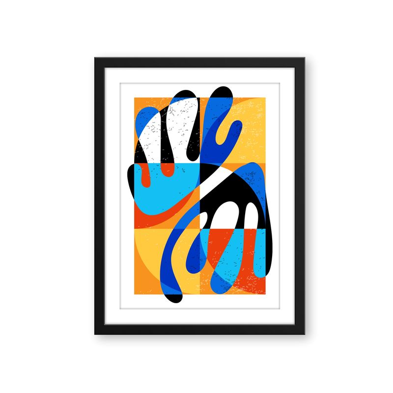 ALCUADRADO - Cuadro Individual Plantas Pop art Negro