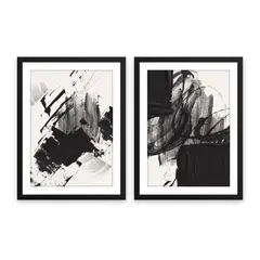 ALCUADRADO - Set Doble Cuadros Pintura Byn Negro