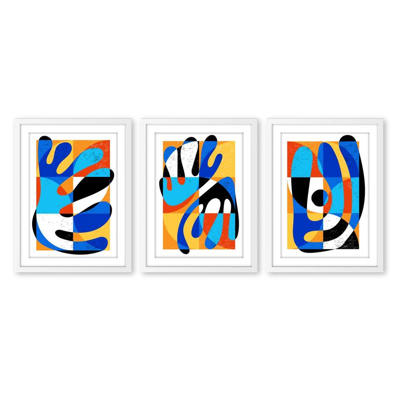 ALCUADRADO - Set Doble Cuadros Plantas Pop Art Blanco