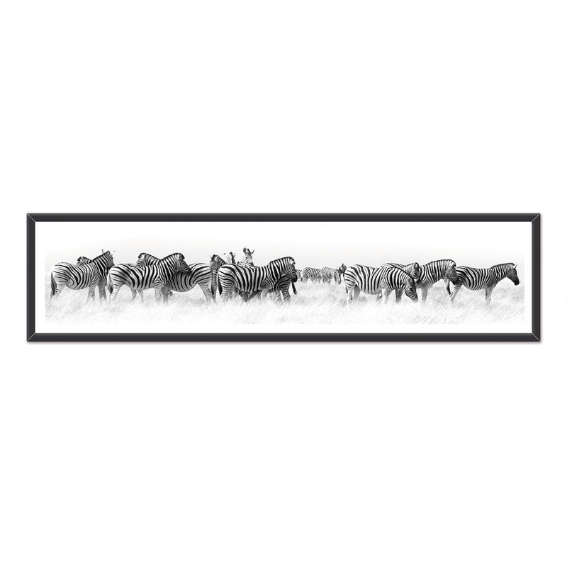 ALCUADRADO - Cuadro Mini PanoramicoManada Zebras Negro