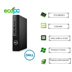 DELL - PC Optiplex 3080 SFF i3- 10100 3,60 GHz/ 8GB/ 512 GB M.2 /win 10 H