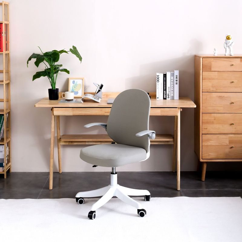 DELI - Silla de Oficina Ergonómica Blanca con Soporte Lumbar