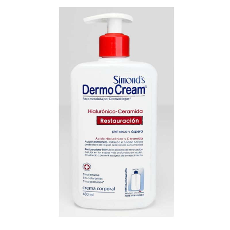 SIMONDS - Crema Corporal DermoCream 400 ml / Hialurónico y Ceramidas – Simond´s