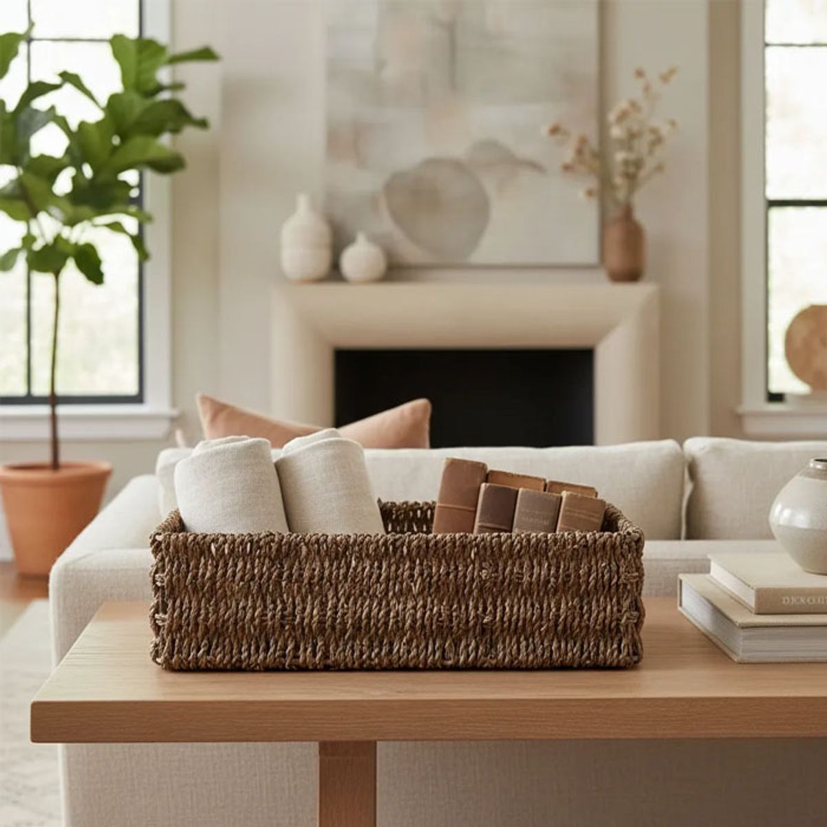 BRIC - Cesta Rectangular Fibra Natural