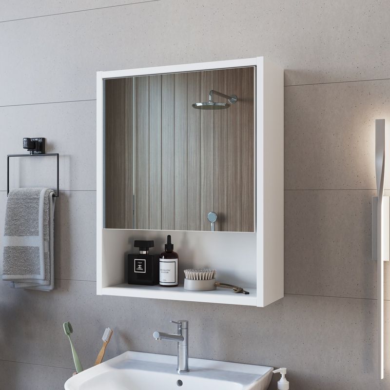 DF HOME - Gabinete de baño Nova con espejo Slim Blanco B85038