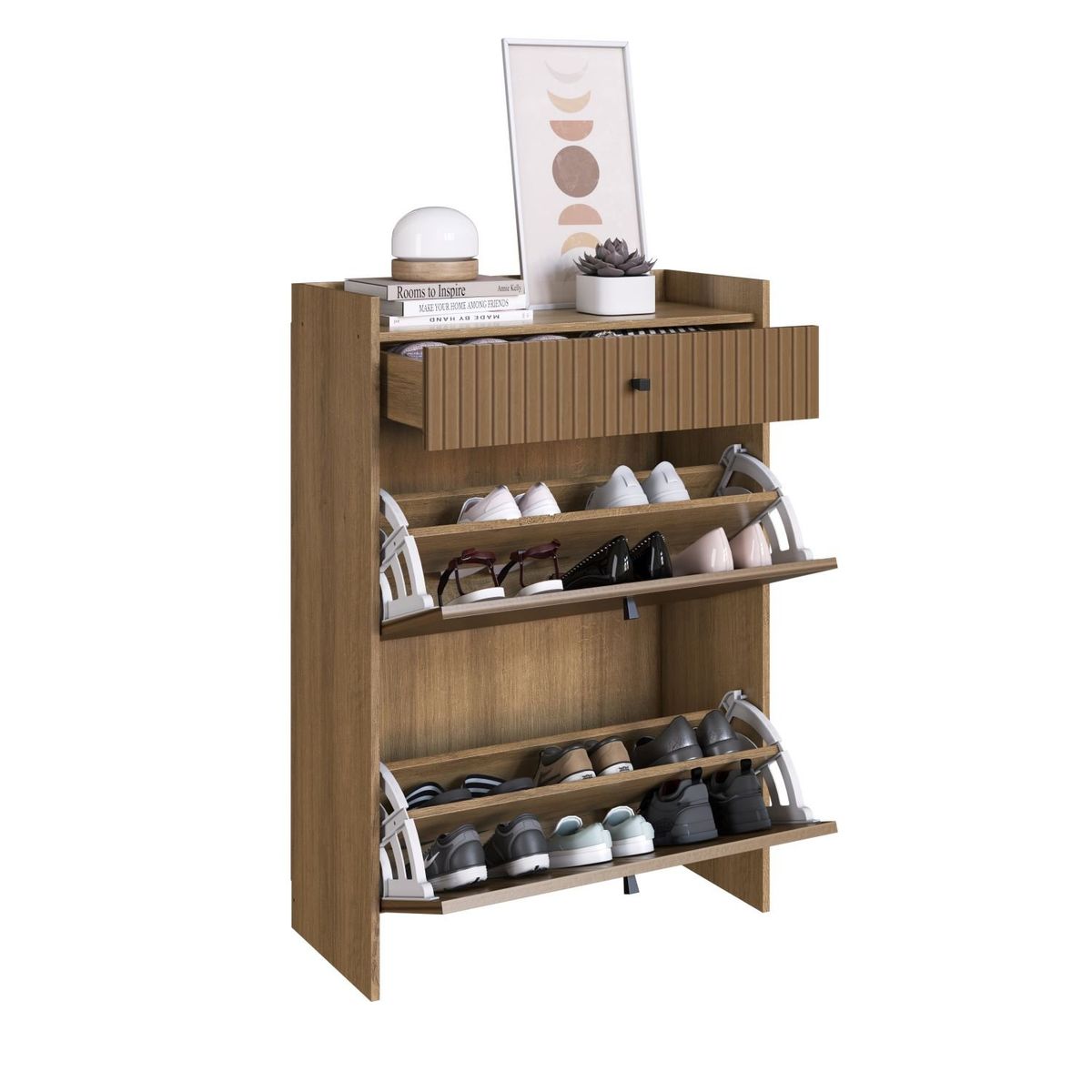 AMUV - ZAPATERA CON CAJON DOHA CAFE 165X90X28