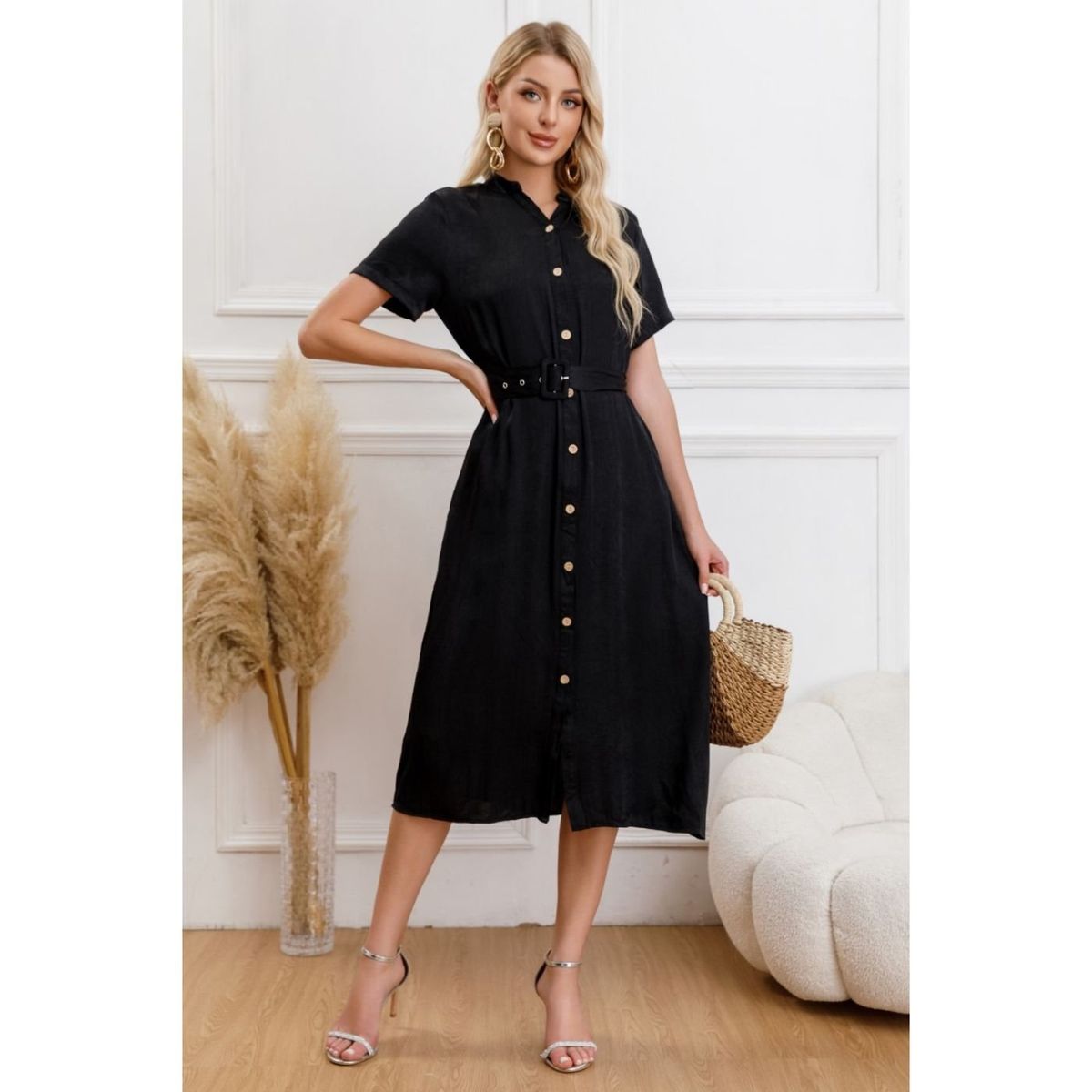 LIKE SHOP - Vestido Largo Primavera Mujer Semi Formal Casual Con Mangas Premium323