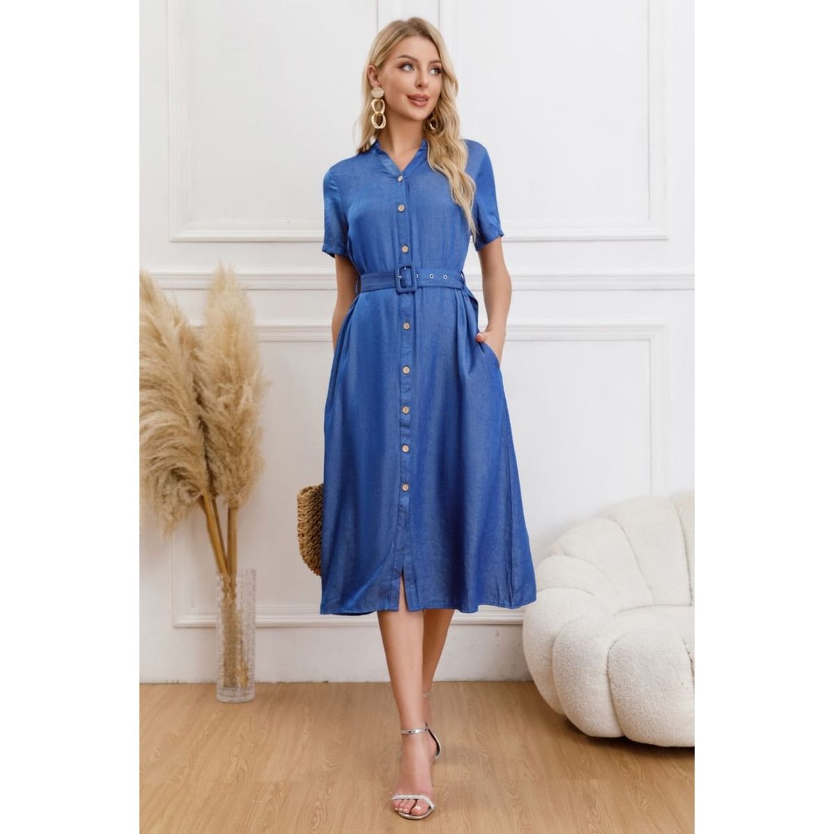 LIKE SHOP - Vestido Largo Primavera Mujer Semi Formal Casual Con Mangas Premium323