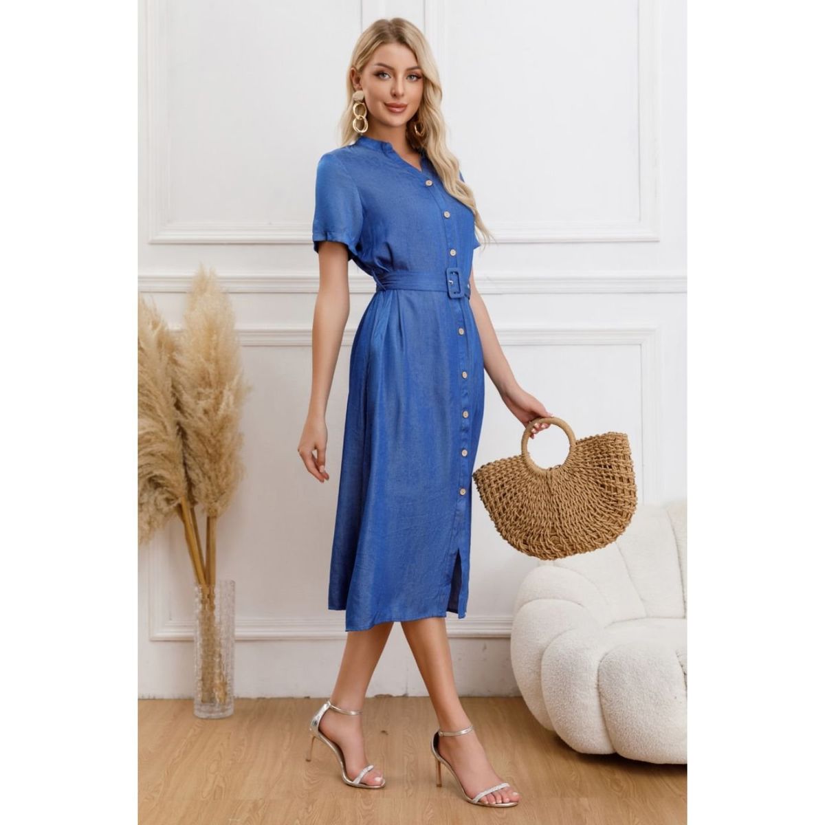 LIKE SHOP - Vestido Largo Primavera Mujer Semi Formal Casual Con Mangas Premium323