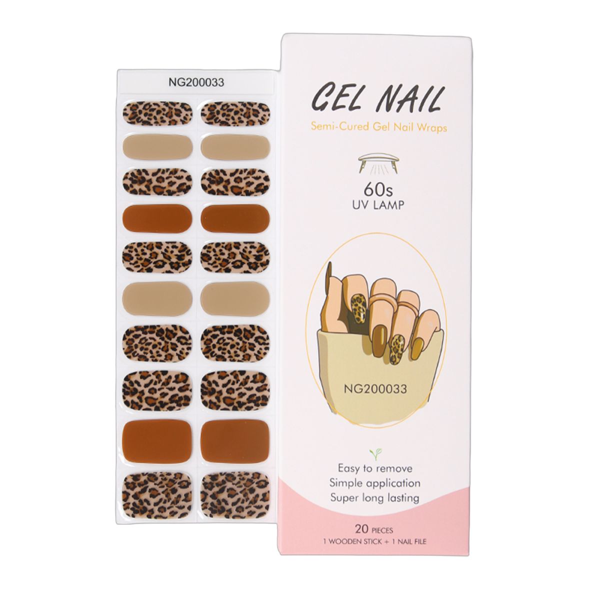 ATURE - Set 20 Pcs Uñas Postizas Nail Gel Para Lámpara Uv