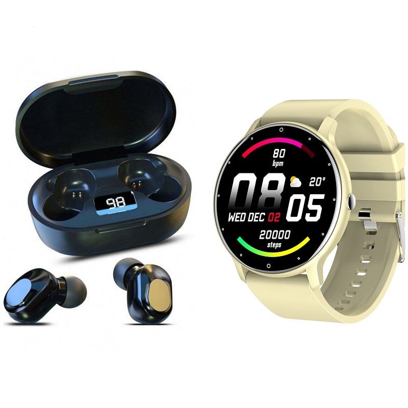 LENOVO - ZL02D reloj inteligente deportivo + combo Lenovo XT91 -Amarillo
