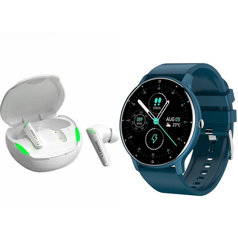 LENOVO - ZL02D reloj inteligente deportivo + combo Lenovo XT92 -Azul