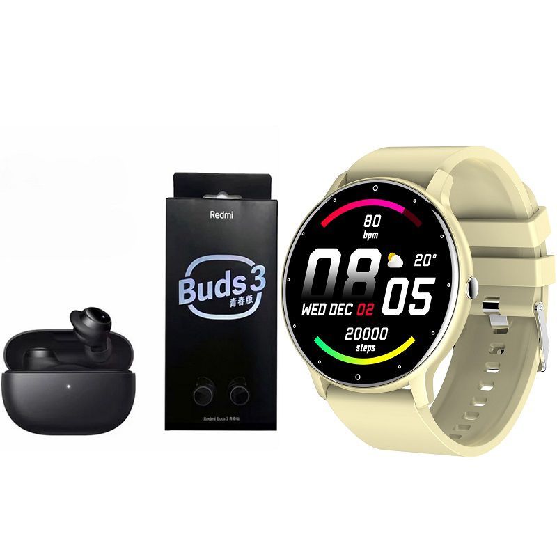 XIAOMI - ZL02D reloj inteligente deportivo + combo XIAOMI  Buds3Lite-Amarillo