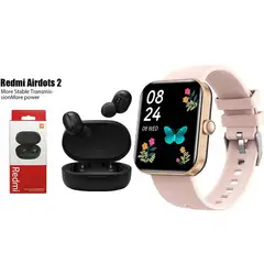 XIAOMI - F16-Rosa reloj inteligente deportivo+combo Redmi AirDots2