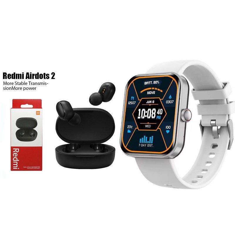 XIAOMI - F16-Plata reloj inteligente deportivo+combo Redmi AirDots2.