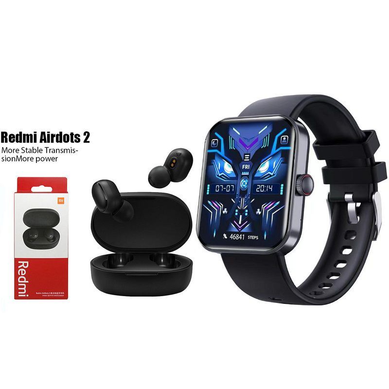 XIAOMI - F16-Negro reloj inteligente deportivo+combo Redmi AirDots2