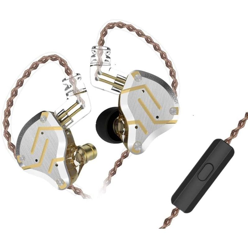 KZ - KZ ZS10 Pro Dynamic Bass Auriculares con cable Con micrófono-Dorado