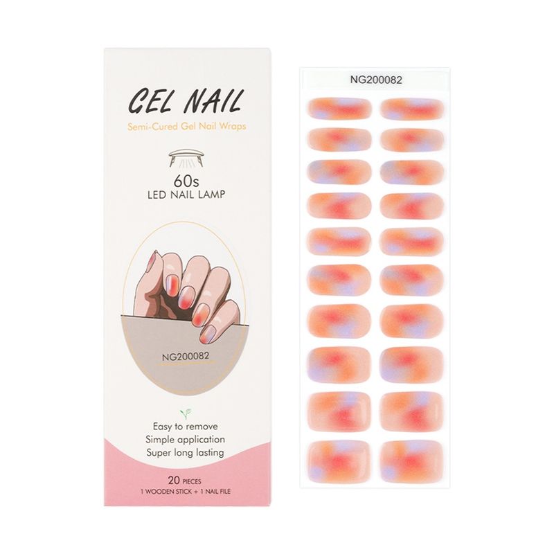 GENERICO - Set 20 Pcs Uñas Postizas Nail Gel Para Lámpara Uv