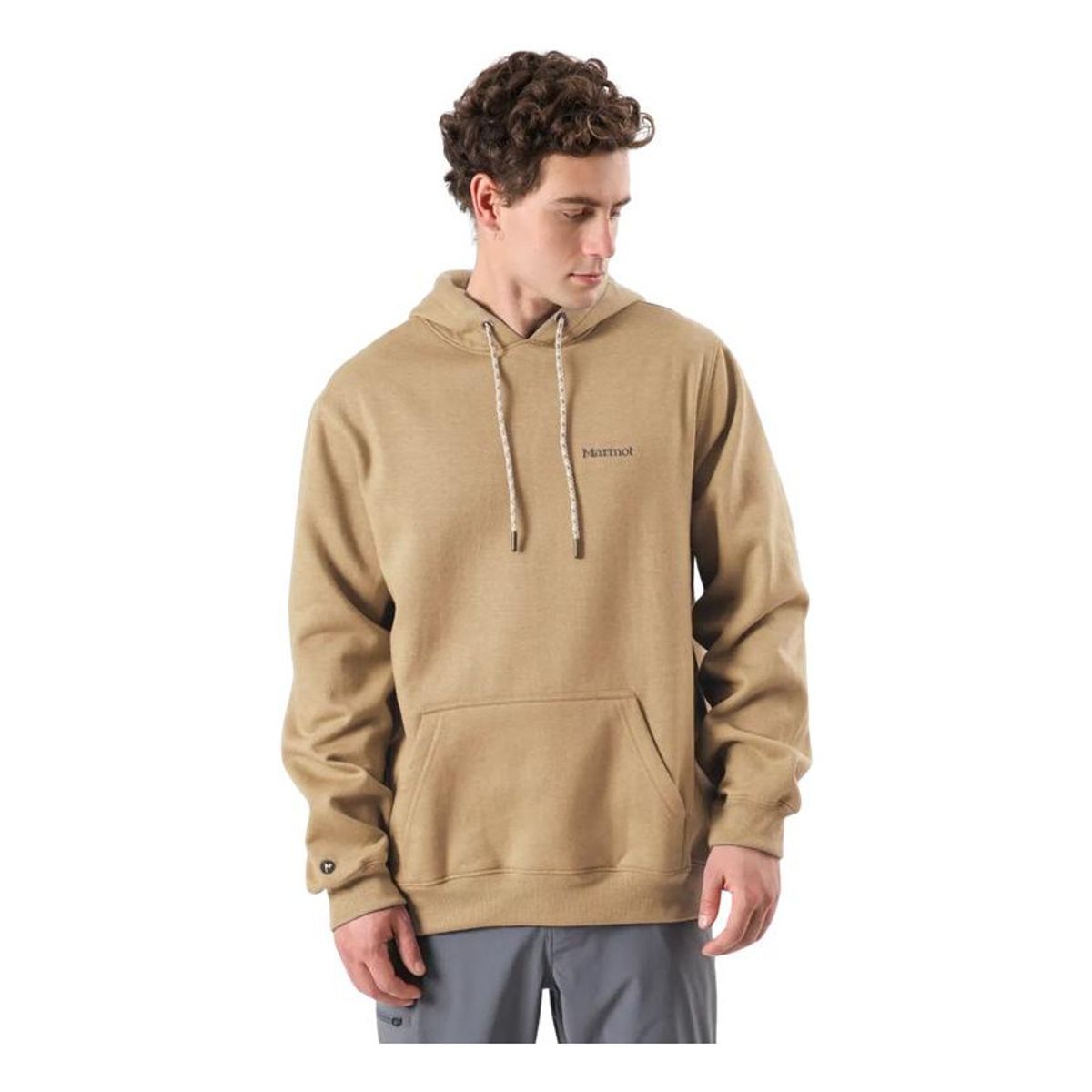 MARMOT - Polerón Hombre Chest Logo Hoody Beige Marmot