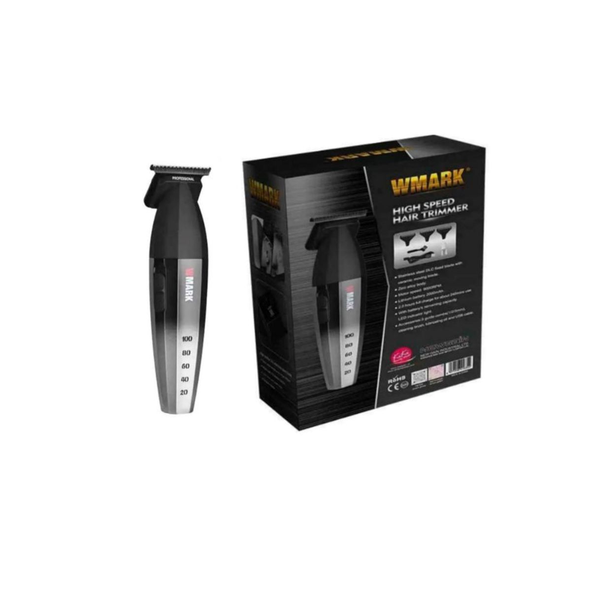 WMARK - Maquina Trimmer Patillera NG 325 Wmark 9000 RPM Plateado