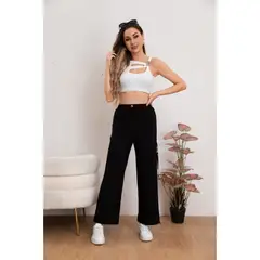 MPROPIA - Pantalon Mujer Cargo Recto Ancho Tendencia 106
