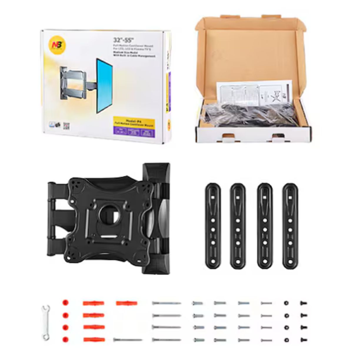 GENERICO - Soporte de Pared para Monitor y TV Brazo Giratorio 32-55 Color Negro