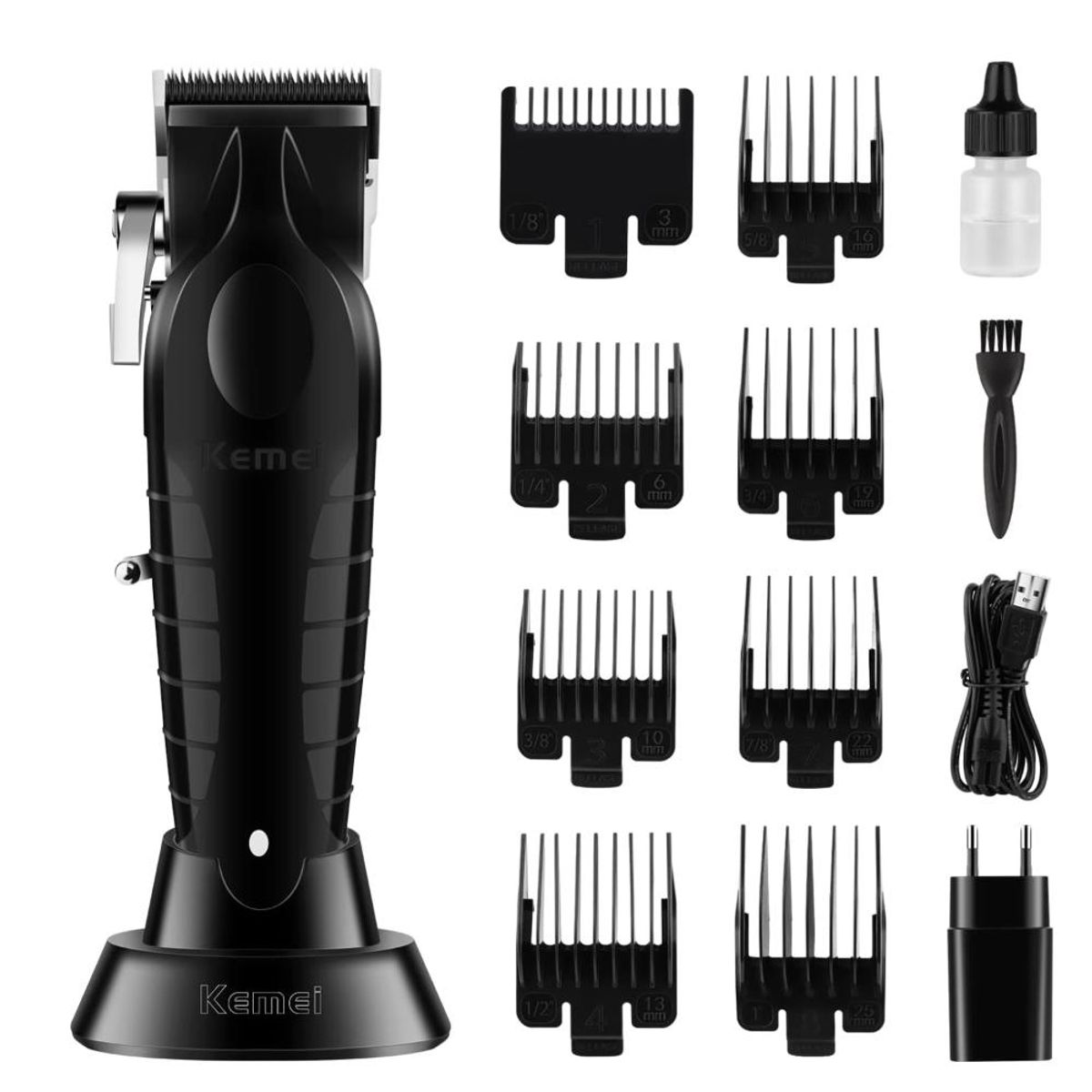 KEMEI - Maquina Kemei 2296 CortaPelo Inalambrica Con Base De Carga
