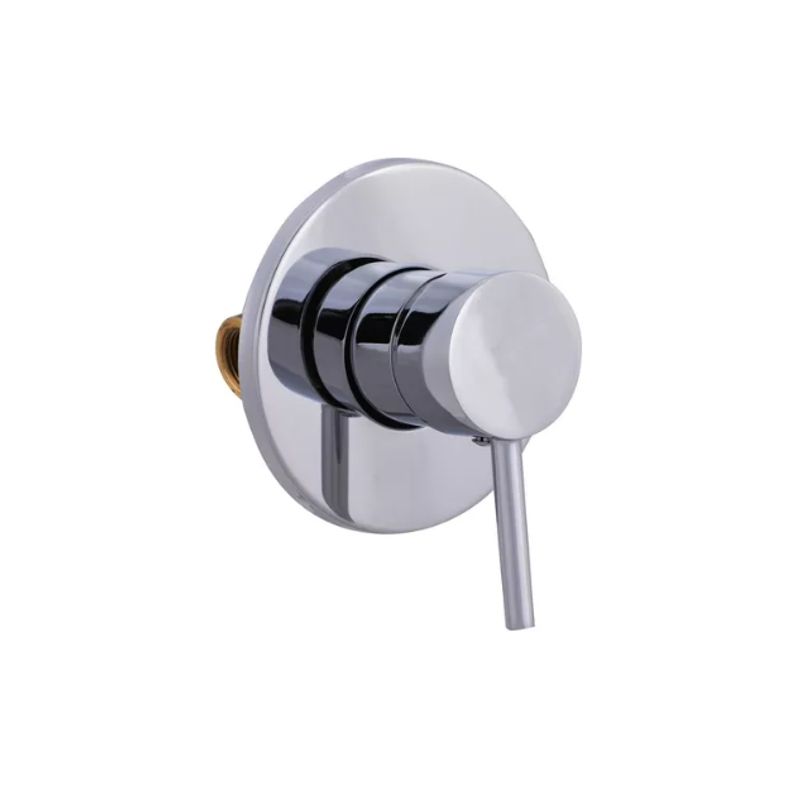 GENERICO - Llave Ducha Inox Al Muro Redondo 2 Vias - PACK 2 UNIDADES