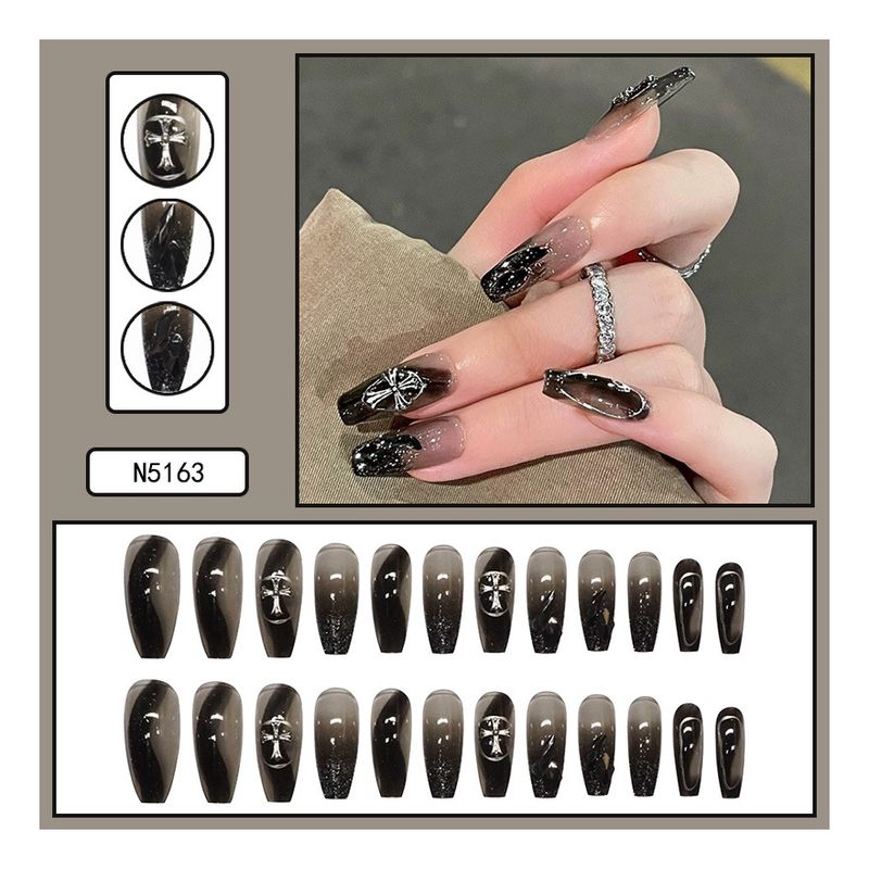 GENERICO - Set 24 Pcs Uñas Postizas Removibles Acrílicas Mujer