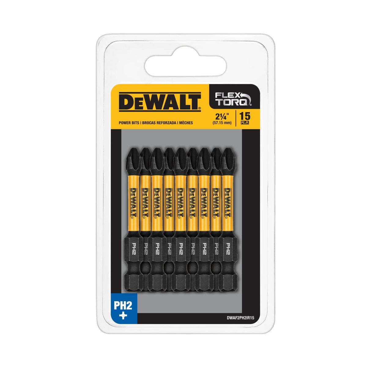 DEWALT - Set 15 brocas Phillips#2 2-1/4” Flextorq DEWALT DWAF2PH2IR15