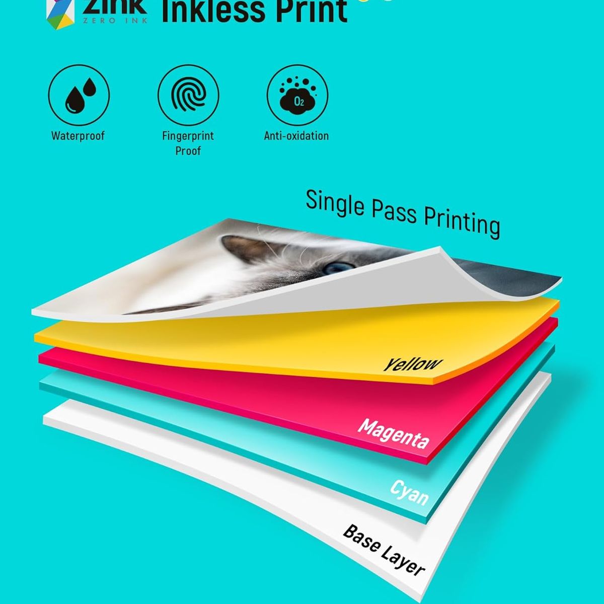 GENERICO - Papel Fotográfico ZINK 2x3 Adhesivo Pack 20 Hojas