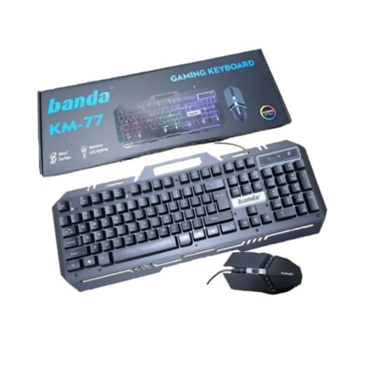 GENERICO - Kit Teclado Mouse Gamer Banda KM-77 USB
